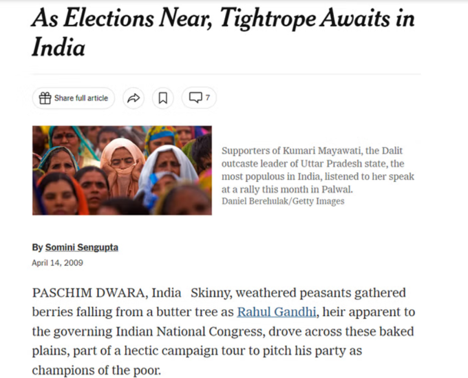 Excellent election.. Prosperous country.. Post shared by Kiran Bedi New York Times article?-oneindia news