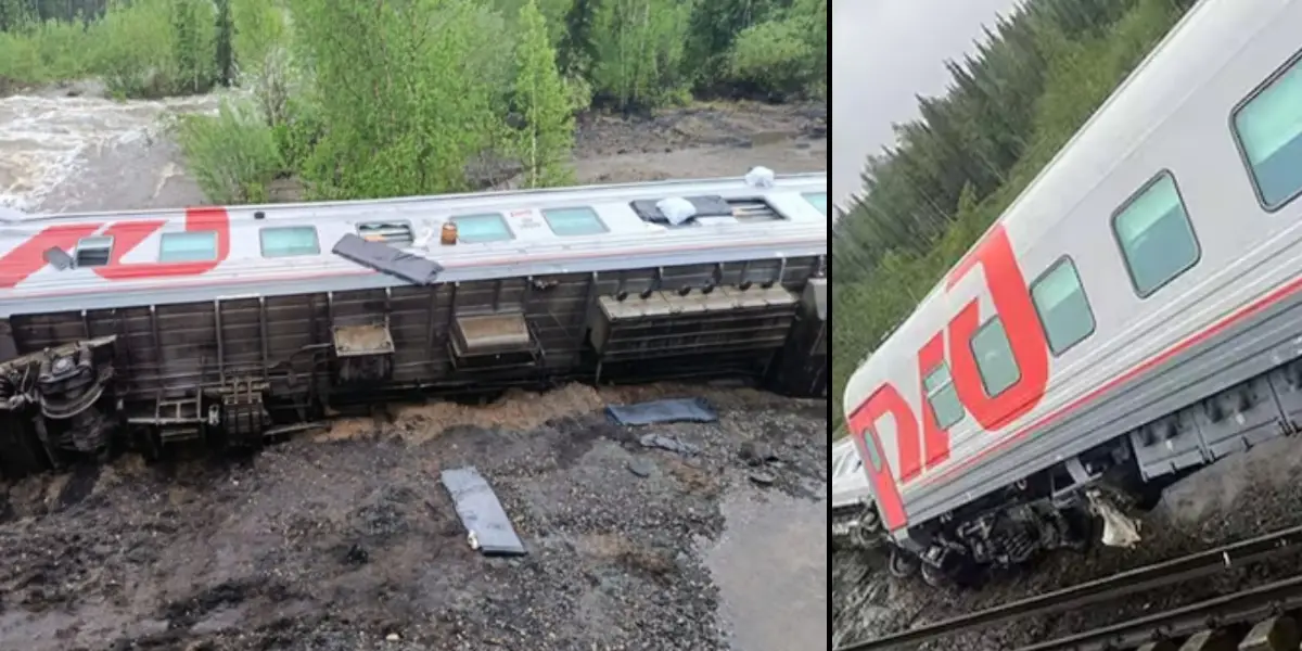 Train derailed in Russia.  70 people were injured after falling into the river..!-oneindia news